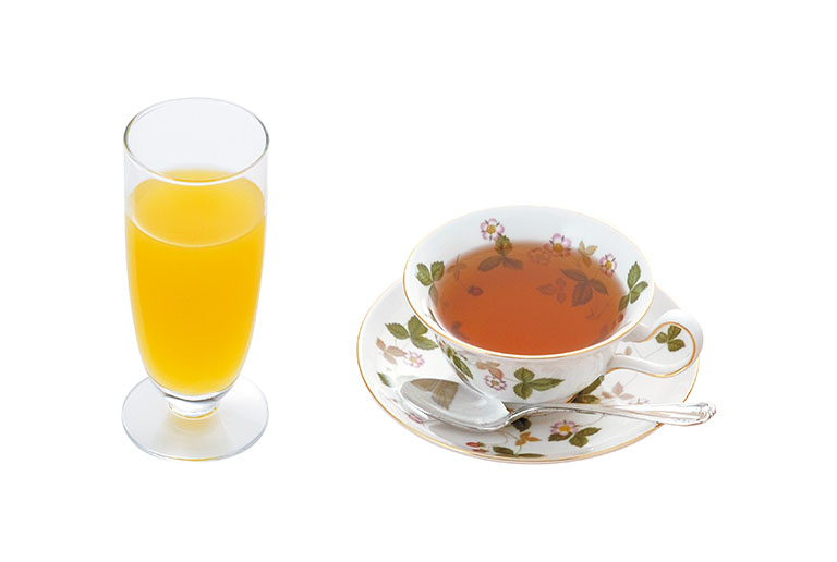 オレンジジュース、紅茶